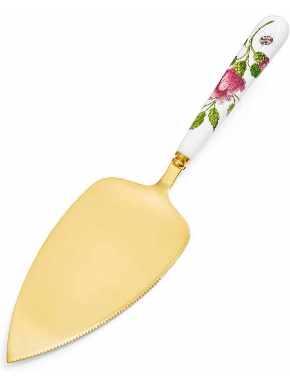 Elegant Floral Cake Knife & Server Set - 10" Stainless Steel, Victorian Style